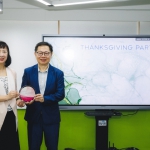 FSTE Chairman, Prof. Reggie Kwan presenting the souvenir to Ms. Michelle LI, GBS